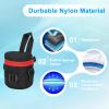 PATIKIL Lens Pouch Case, 3.3" ID x 3.7" H Shockproof Camera Lens Case Bag Thick Protective Neoprene Lens Protective Bag with Strap and Lens Pad for Nikon DSLR Camera Lens, Red/Black view 3