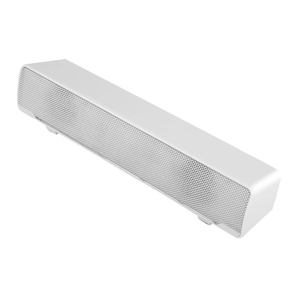 Yosoo Sound, PC Soundbar Portable Soundbar Soundbar Sound for Smart Tv Speakers for Tv with 3.5mm Input Soundbar Music Player Bass Surround Sound Box (White)