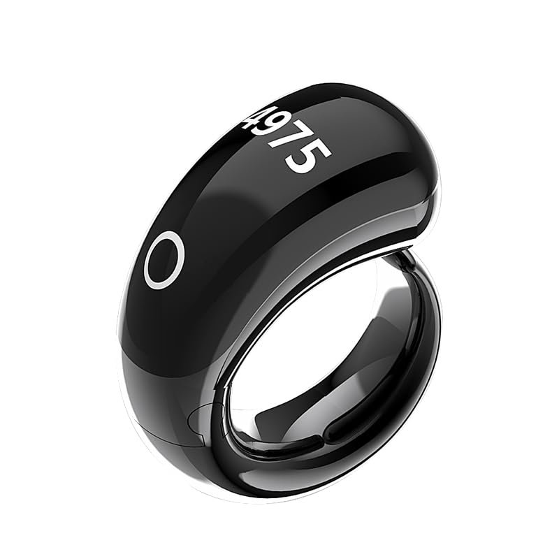 SQ-976 Smart Ring, Wireless Charging, Touch Buttons, 5 Interchangeable Sizes, 999999 Max Count (Black)