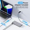 4URPC USB C Docking Station Triple Display with 120W Power Adapter, 3X HDMI, Laptop Docking Station 3 Monitor for Windows, MacBook/Mac mini M4(5 USB, Ethernet, SD/microSD) view 4