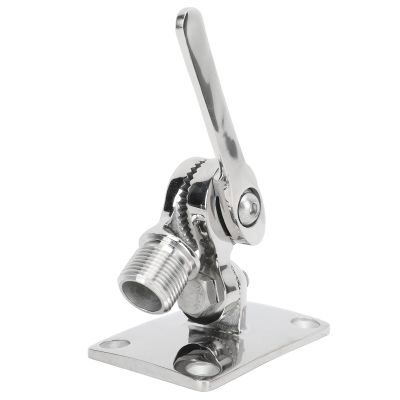 HKINBAS Fit for Marine Grade VHF Antenna Base Mount 93 X 64mm Stainless Steel Adjustable Mount Base Bracket for Boat Yacht