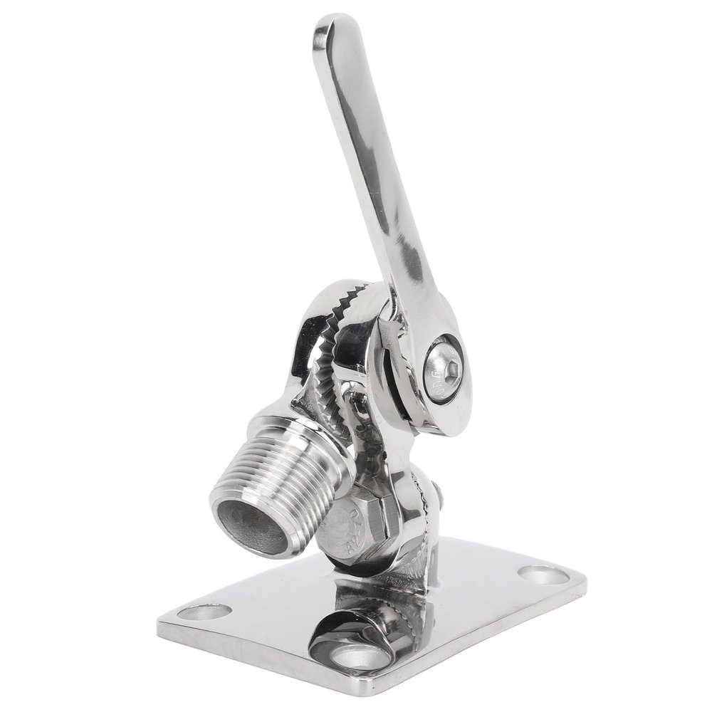 HKINBAS Fit for Marine Grade VHF Antenna Base Mount 93 X 64mm Stainless Steel Adjustable Mount Base Bracket for Boat Yacht