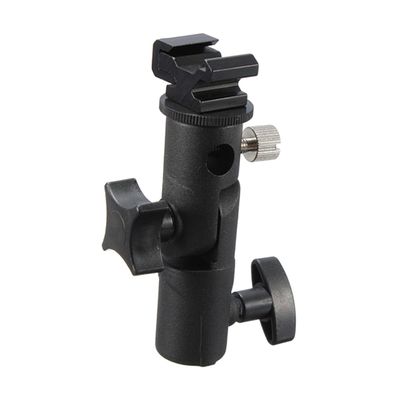 CAXUSD E-Type DSLR Camera Flash Bracket with Umbrella Holder Light Stand Mount for Standard Shoe Flashes and Led Lights Compatible with Nikon and Olympus