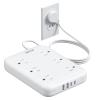 2 Prong Power Strip, VINTAR 2 Prong to 3 Prong Outlet Adapter, 6ft Extension Cord with 6 Outlets & 4 USB(2 USB-C), Two Prong Surge Protector, Flat Polarized Plug Wall Mount for Non-Grounded Outlet view 1