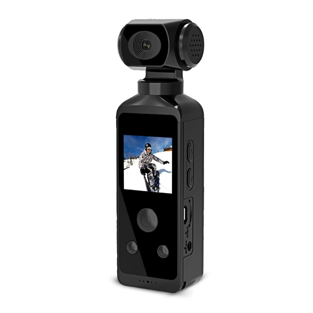 Gugxiom 1.3 Inch Handheld Action Camera, 5K 30FPS 270 Rotatable HD Action Camera, Camcorder with Microphone for Outdoor Riding Diving