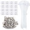 100 Pieces Cable Tie Mount Base Saddle Type Mount Wire Holder, 100 PCS Cable Zip Ties with Self-Locking (203.2 x 3.3mm) and Deep Thread Pan Head Screws (WHITE) view 1