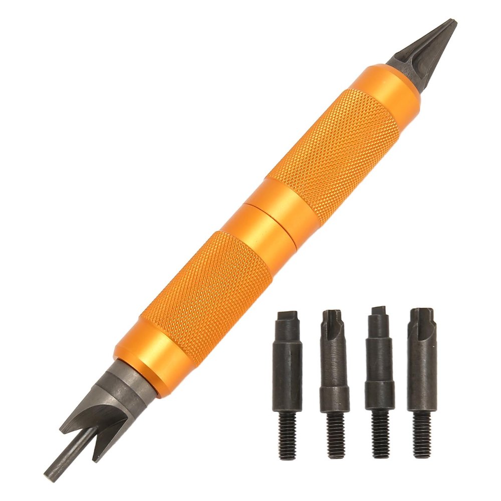 FLEXMAN Double Ended Case Prep Multitool, Reloading Chamfer Deburr Hand Tool with 4 Drill, Skid Resistances Case Chamfer Deburring Hand Tools