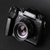 Ebony Walnut Wood Handle Grip for Fu ji Film XT5 Fuji Light Weight 45g Alloy Base (Ebony,Black Base) view 2