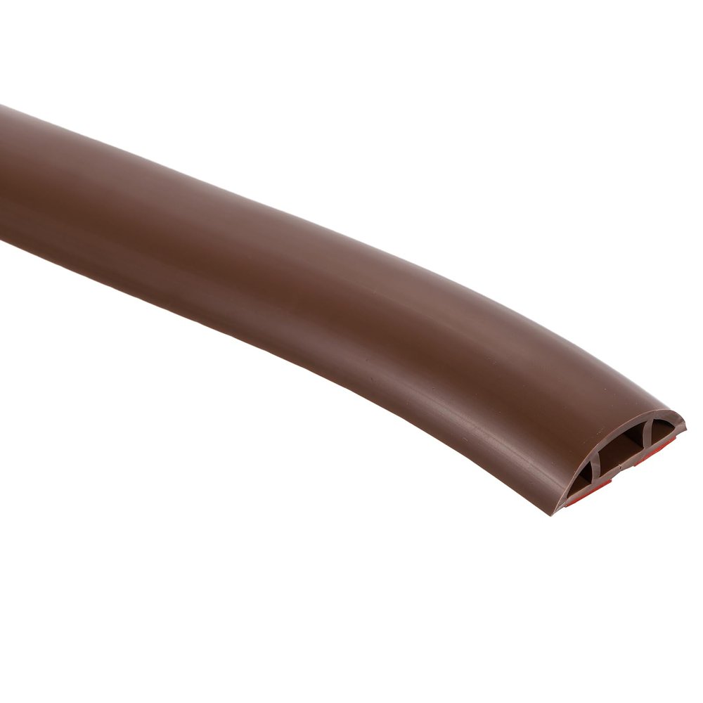 uxcell D30 6.6ft Floor Cord Cover, PVC Cord Cover Floor, Wire Cover for Extension Cords, Protect Wires & Prevent Cable Trips, Hole Width: 0.39", Coffee