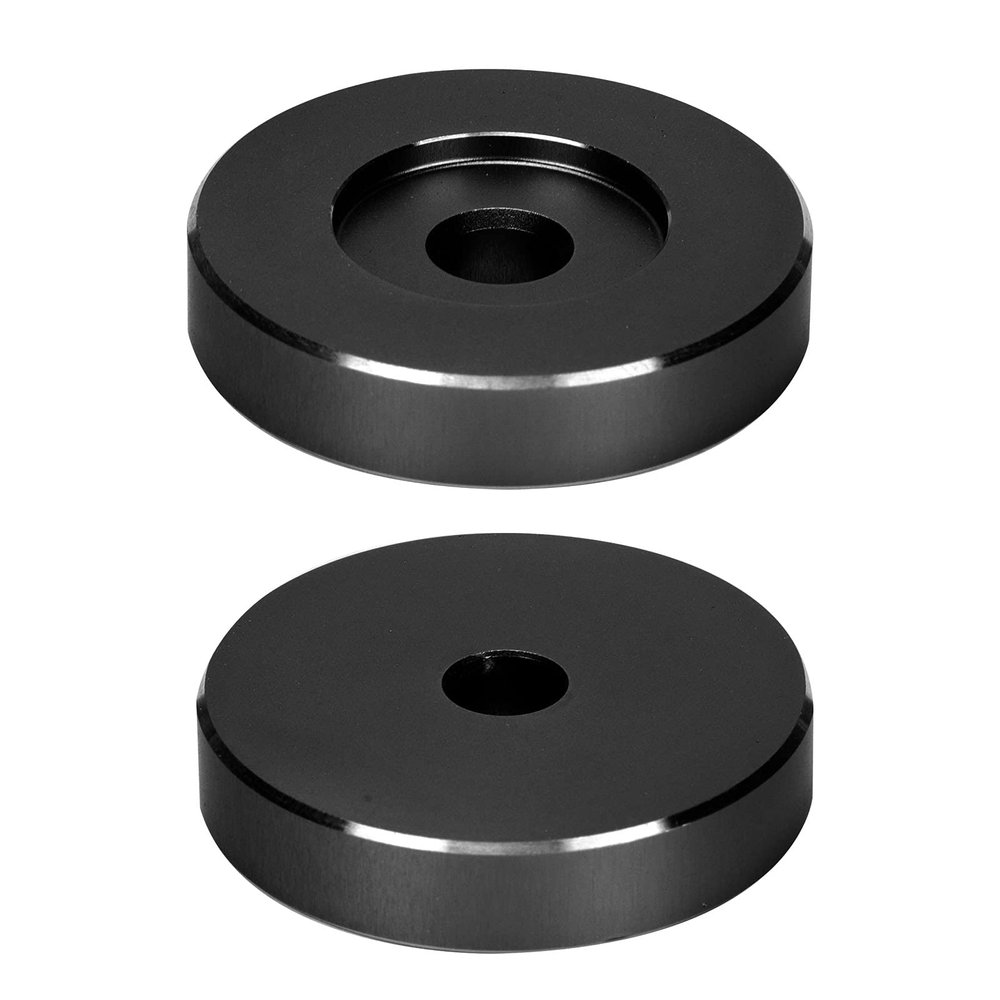 45 RPM Record Turntable Adapter Aluminum Black Clamp for Large Hole Records (Black)