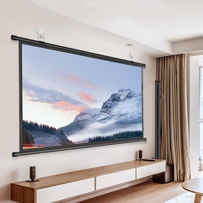 MUGVFVCSQ Portable HD Projector Screen 30in 40in 50in 60in 72in Manual Pull Down Home Theater Movie Screen Hanging Projection Screen for Camping Office(16:9,30inch)