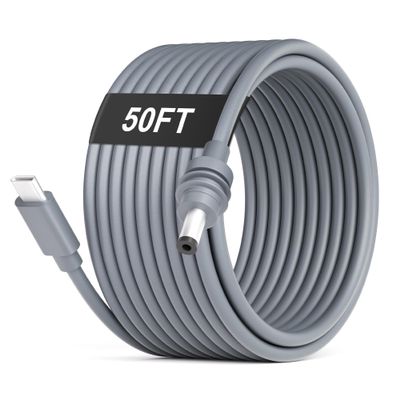 ADINEL Starlink Mini USB C to DC Power Cord, 50FT Starlink Mini Cable,Type C Input to DC 20V 5A Barrel Jack Cable Work with 100W PD Charger and PD Power Bank Waterproof 18AWG 15M