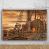 20x10ft Pirate Ship Backdrop Wooden Sail Ship Deck Corsair Photography Background Sunset Sea Rover Sailing Halloween Nautical Themed Birthday Party Decorations Adults Photo Booth Props view 2