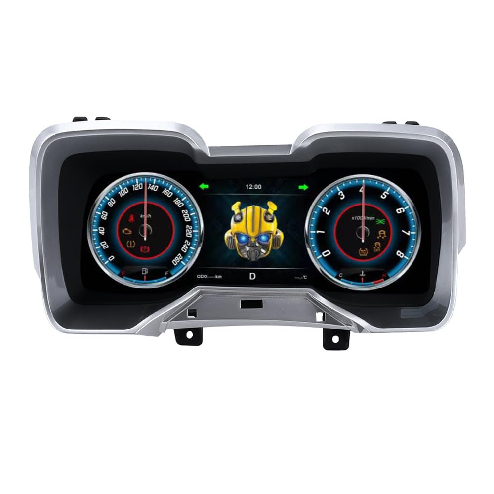 SNATEEN 12.3 inch for Chevrolet Camaro ss 2010-2015 Car LCD Guage Digital Cluster Virtual Cockpit Dash LCD Screen Liquid Crystal Speedometer (Black)