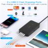 Black Extension Cord 15 Ft, HANYCONY Power Strip with 1080J Surge Protection, 12 Outlets with 4 USB Ports(2 USB C), Wall Mount, Desk Charging Station for Office Home College Dorm Room Essentials view 3