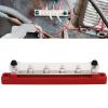 Bus Bar Marine Power Distribution Terminal Block,Power Distribution Block M6 Screw 6 Terminal Bus Bar DC 12V48V 150A for Automobile Boat (Red) view 1