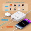 Extension Cord 15 Ft, HANYCONY 1080J Surge Protector Power Strip Long Cord with 8 AC Outlets and 4 USB Ports (2 USB-C), Wall Mount, Desk Charging Station for Home Office College Dorm Room Essentials view 4