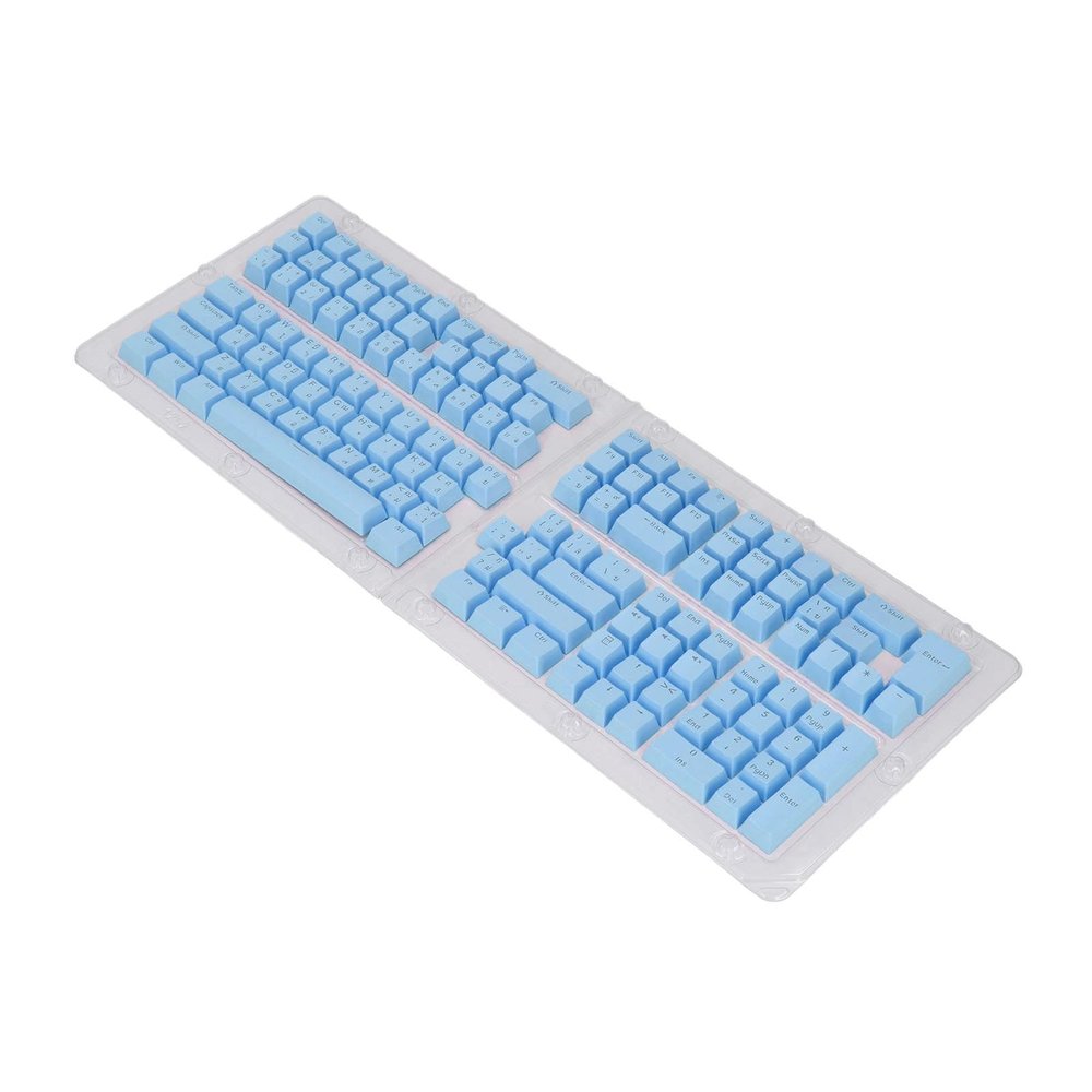 132 Keys Thai Keycaps Set ABS OEM Height Translucent Keyboard Keycaps for Mechanical Keyboards (Blue)