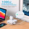Extension Cord 25 Ft, Power Strip with 4 USB Ports(2 USB C), HANYCONY 1080J Surge Protection, 8 Outlets Extender Desk Charging Station for Home Office Dorm Room Essentials view 3