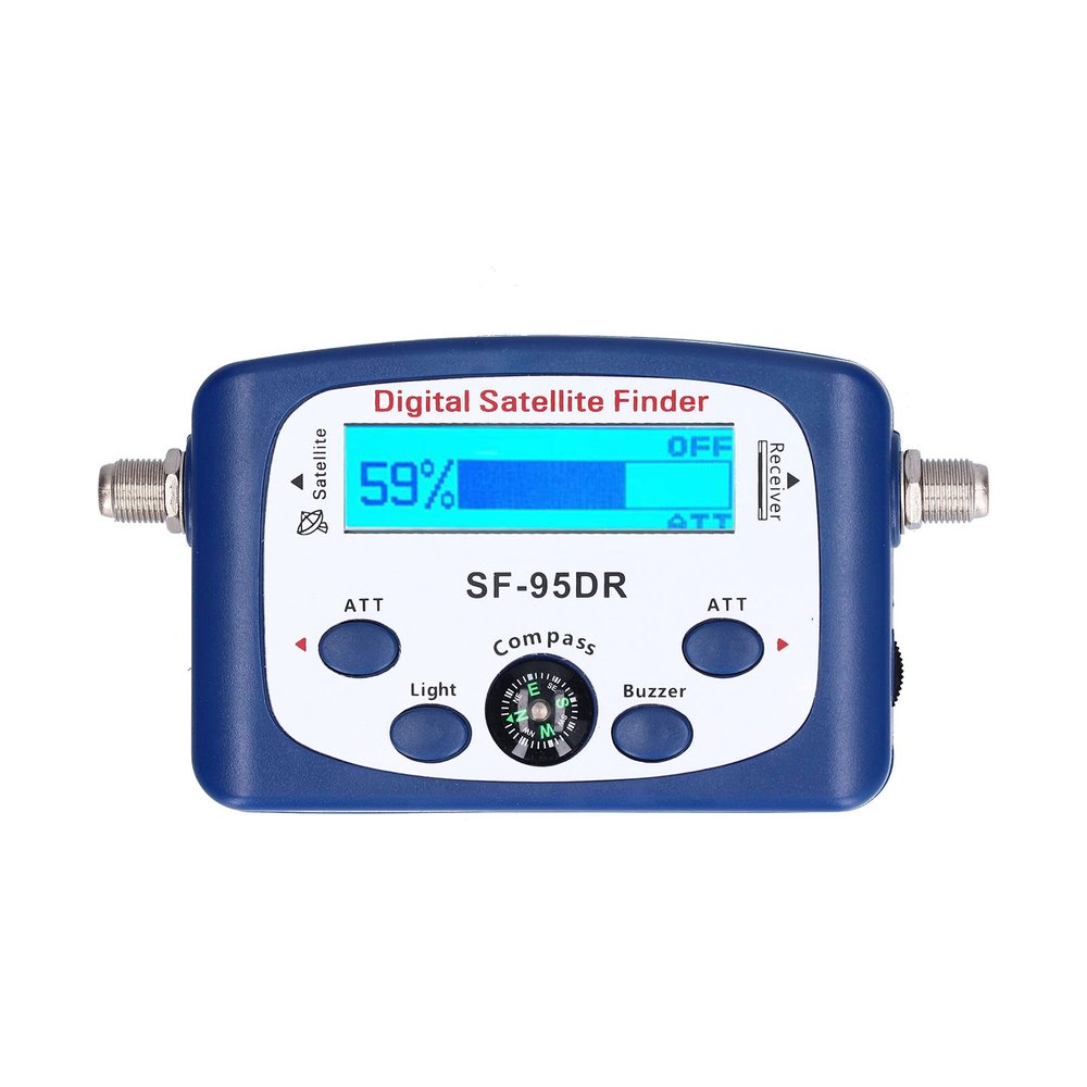 SF95DR Good for Campers, Digital TV Satellite Meter Finder, Portable LED Display Satellite Finder Equipment with Compass Electronic Buzzer Control 9502150MHz