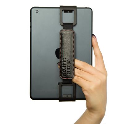 WiLLBee CLIPON Hand Pad Wide for eBook Reader Tablet Hand Strap Finger Grip Holder (Black, for 7.4-7.8 inch Device)