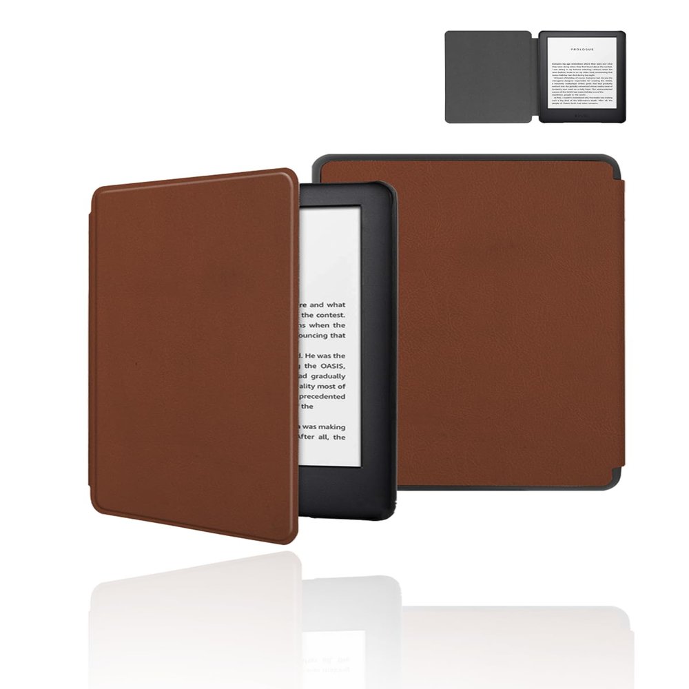 Case for All-New Kindle Paperwhite/Kindle Colorsoft 7 Inch 2024,WUNIAK Design for Kindle Paperwhite 12 Generation,Hard PC and Premium PU Lightweight Slim,Brown