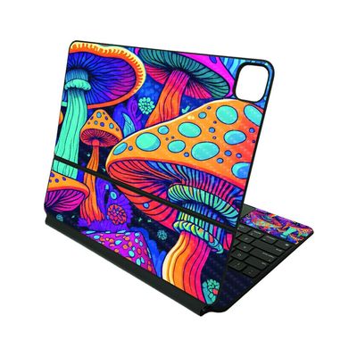Carbon Fiber Skin Compatible with Apple Magic Keyboard for iPad Pro 12.9" (5th Generation) - Mushrooms - Premium 3M Vinyl Protective Wrap Decal Cover | Crafted in The USA by MightySkins
