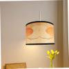STOBOK Bamboo Lamp Shade Boho Style Printed Drum Lampshade for Ceiling Pendant and Hanging Lights Unique Decorative Cover for Home Bedroom and Living Room Decor view 4