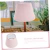 TOYANDONA Elegant Simple Cloth Lampshade White Lining Multi-functional Table Lamp Cover Velvet Design Blush for Home Decor view 3