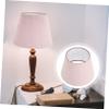 TOYANDONA Elegant Simple Cloth Lampshade White Lining Multi-functional Table Lamp Cover Velvet Design Blush for Home Decor view 4