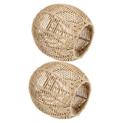 TOYANDONA 2pcs Bamboo Lampshade Boho Home Decor Hanging Lamp for Living Room Dining Room Hotel
