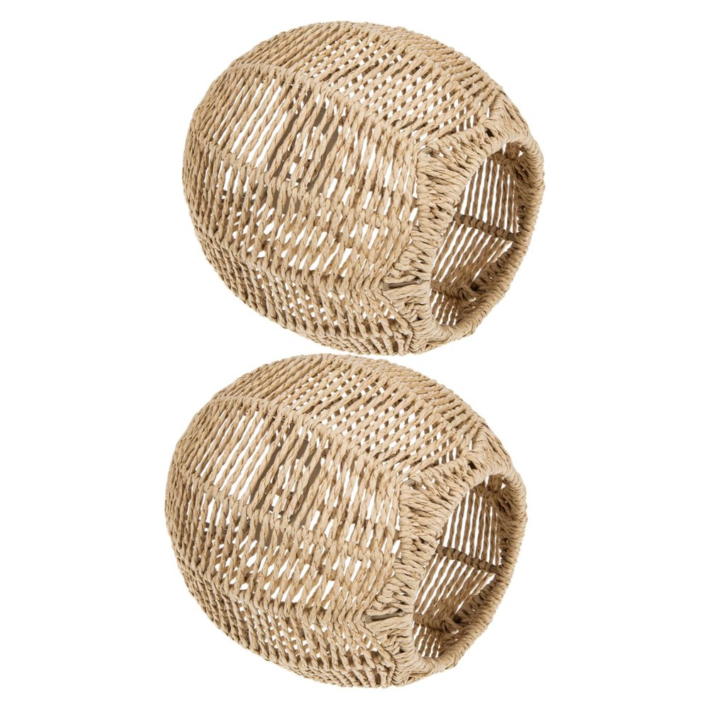 TOYANDONA 2pcs Bamboo Lampshade Boho Home Decor Hanging Lamp for Living Room Dining Room Hotel