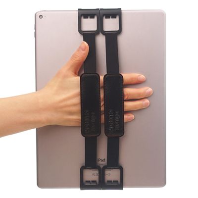 WiLLBee CLIPON Hand Pad Double for eBook Reader Tablet Hand Strap Finger Grip Holder (Black, for 11-11.4 inch Device)