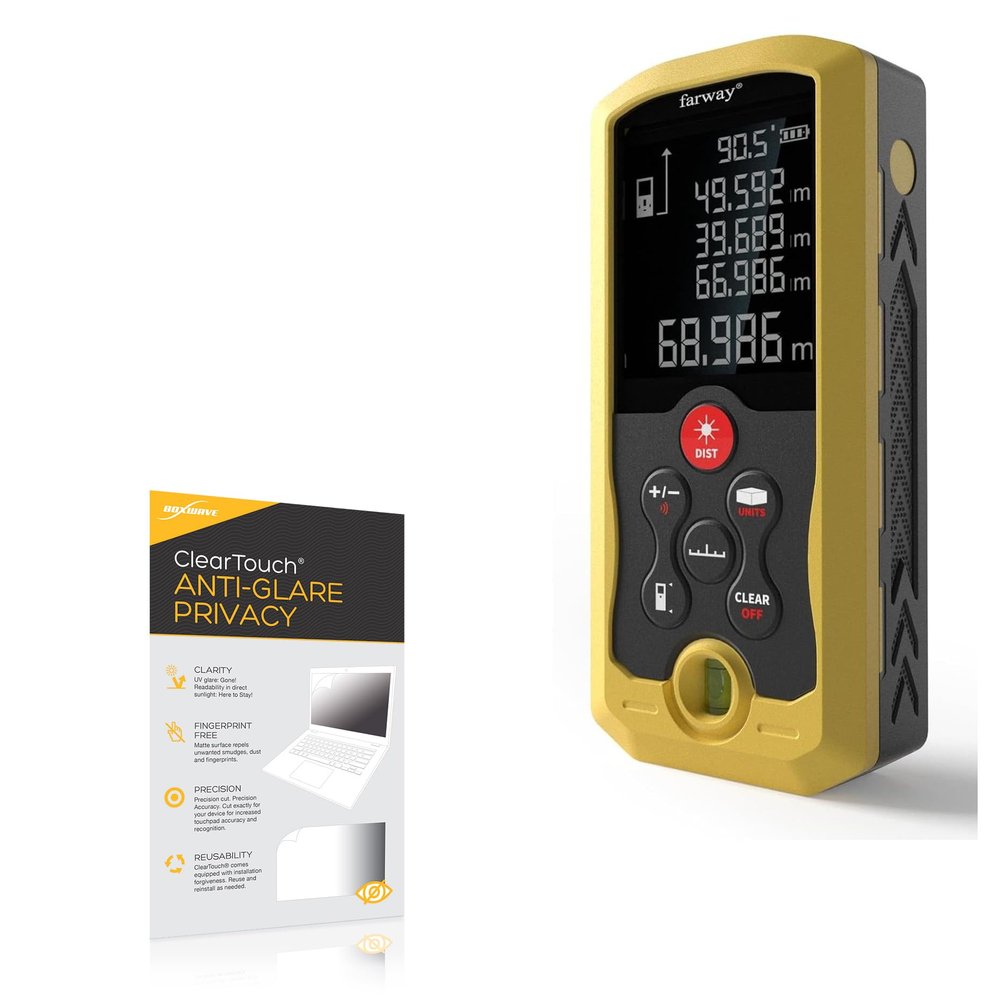 BoxWave Screen Protector Compatible with farway T50 Laser Measure - ClearTouch Anti-Glare Privacy (2-Pack), Privacy Screen Protector Flexible Film Anti-Glare