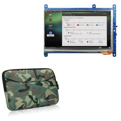 BoxWave Case Compatible with Odroid 7U7A Plus HDMI Display (7 in) - Camouflage Suit with Pocket, Neoprene Camo Suit Zipper Pocket for Storage