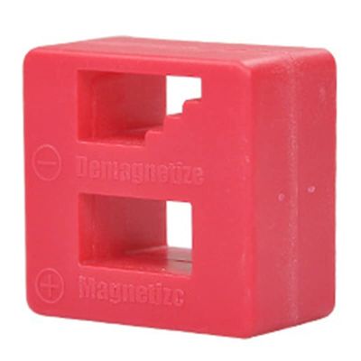 Magnetizer Demagnizer Block 2 In 1 Magnet Tool Metal Parts Accessories for Electronics Maintenance (Red)