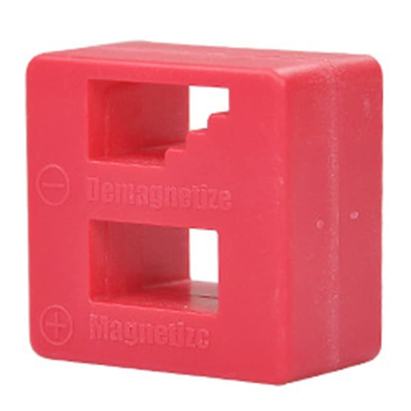 Magnetizer Demagnizer Block 2 In 1 Magnet Tool Metal Parts Accessories for Electronics Maintenance (Red)