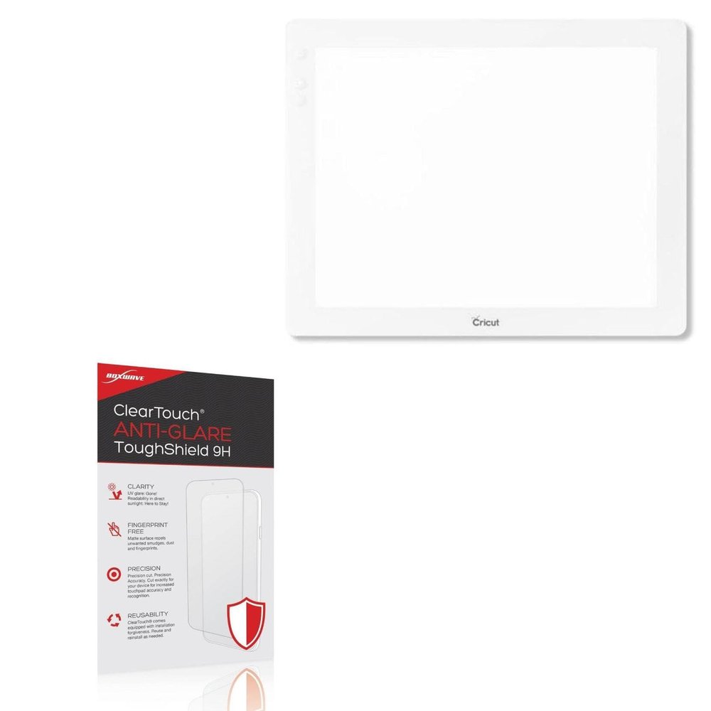 BoxWave Screen Protector Compatible with Cricut BrightPad - ClearTouch Anti-Glare ToughShield 9H (2-Pack), Anti-Glare 9H Tough Flexible Film Screen Protector