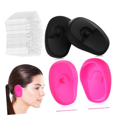 HONMEET 2pairs Silicone Ear Protectors Ear Cover for Shower Hair Dye Protector Hairdressing Cover Bath Pads