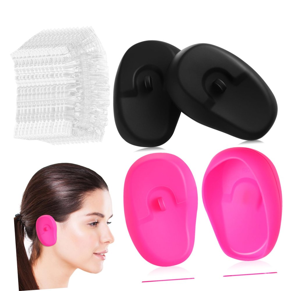 HONMEET 2pairs Silicone Ear Protectors Ear Cover for Shower Hair Dye Protector Hairdressing Cover Bath Pads