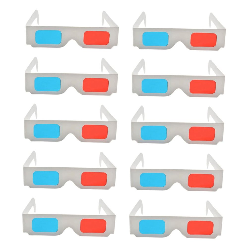 CIYODO 50pcs Glasses Anaglyph Glasses for Movies and Games Sufficient Quantity for Gifts