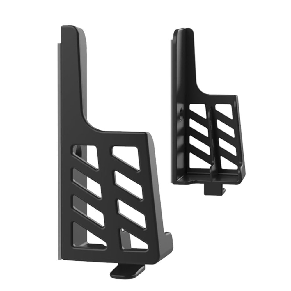 jojofuny 1pc Double Slot Wall Bracket for Tablet and Mobile Phone Space-Saving Hanging Storage Stand Black for Use