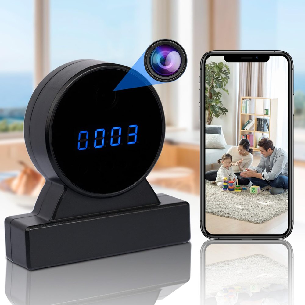LIBREFLY Full HD 1080P Camera Clock - WiFi Mini Discreet Camera for Wireless Security Surveillance - Covert Nanny Cam - Night Vision