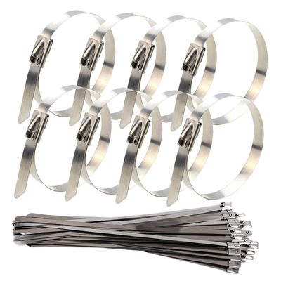 TOPPERFUN Self-Locking Cable Ties 30 Pack Heat-Resistant Metal Zip Ties for Cord Wire