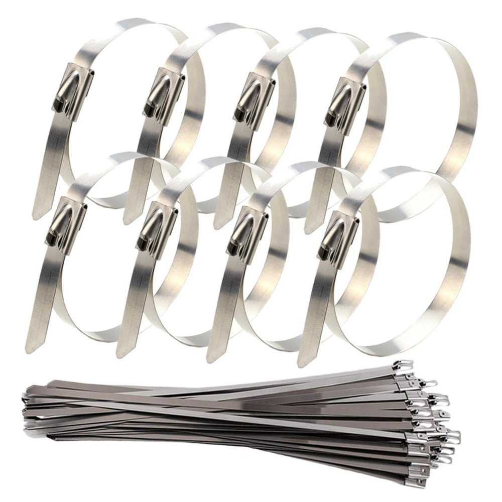 TOPPERFUN Self-Locking Cable Ties 30 Pack Heat-Resistant Metal Zip Ties for Cord Wire