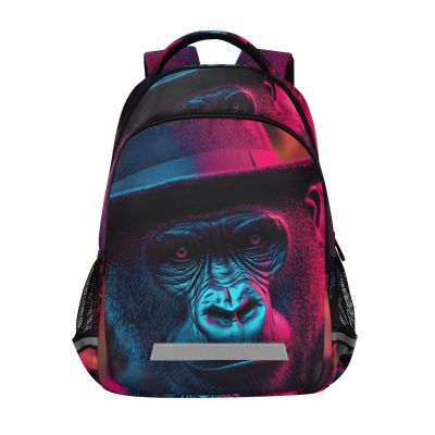 AIXIWAWA Travel Backpack (Gentleman Gorilla) for Women Men, Laptop Backpack Daypacks with Padded Straps and Back 11.64.916.7 IN