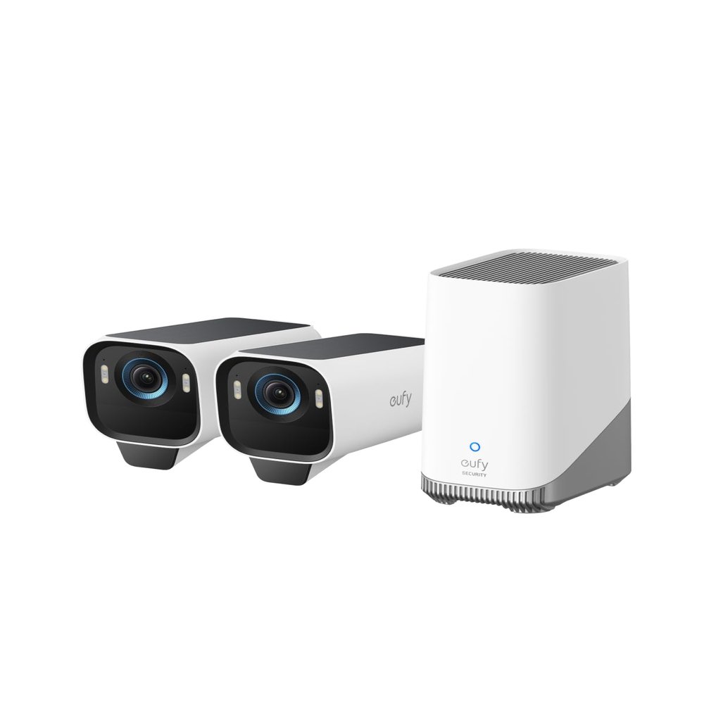 eufy Security eufyCam S3 Pro 2-Cam Kit, Solar Camera Outdoor Wireless, MaxColor Night Vision, 4K Security Camera with Solar Panel, Face Recognition AI, Local Storage, No Monthly Fee (Renewed)