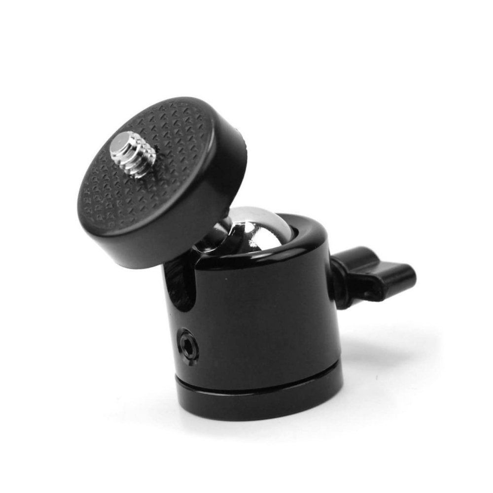 CIYODO Ultra Compact Mini Tripod Head for Camera 1/4' Screw 360 Pan Lightweight 2.5kg Load Black Plastic and Metal