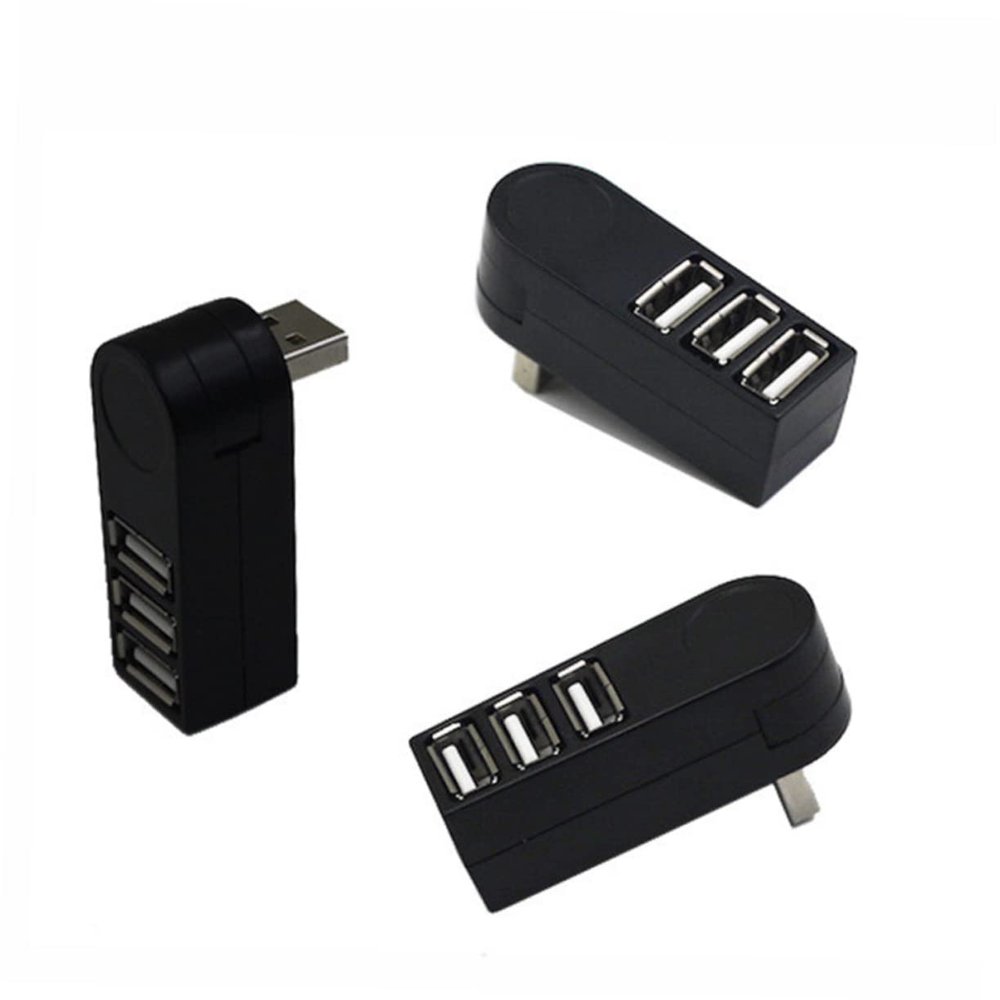 CIYODO USB Splitter Car Hub 3 Port USB 2.0 Data Hub Rotatable for Laptop No Driver Needed