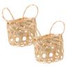 CIYODO 2pcs Handwoven Bamboo Lampshade Rustic Decorative Small Lampshades for Table Lamps view 1